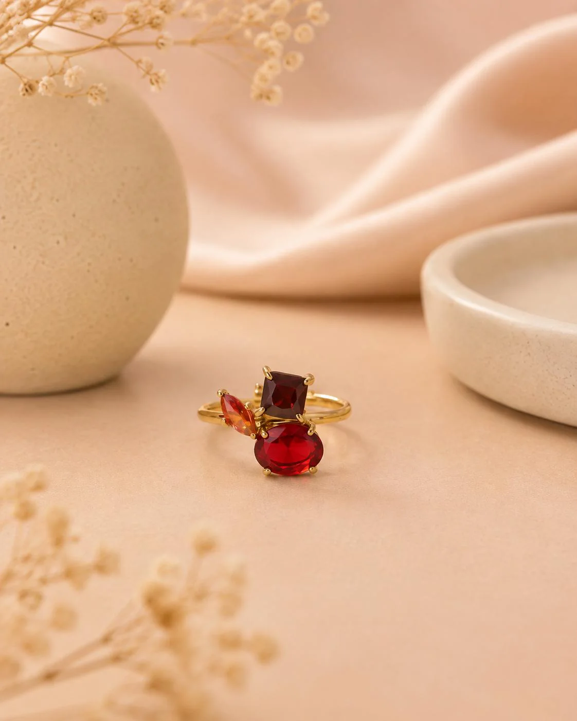 Bague fine ajustable sertis de zirconiums colorés dégradés - Image 5