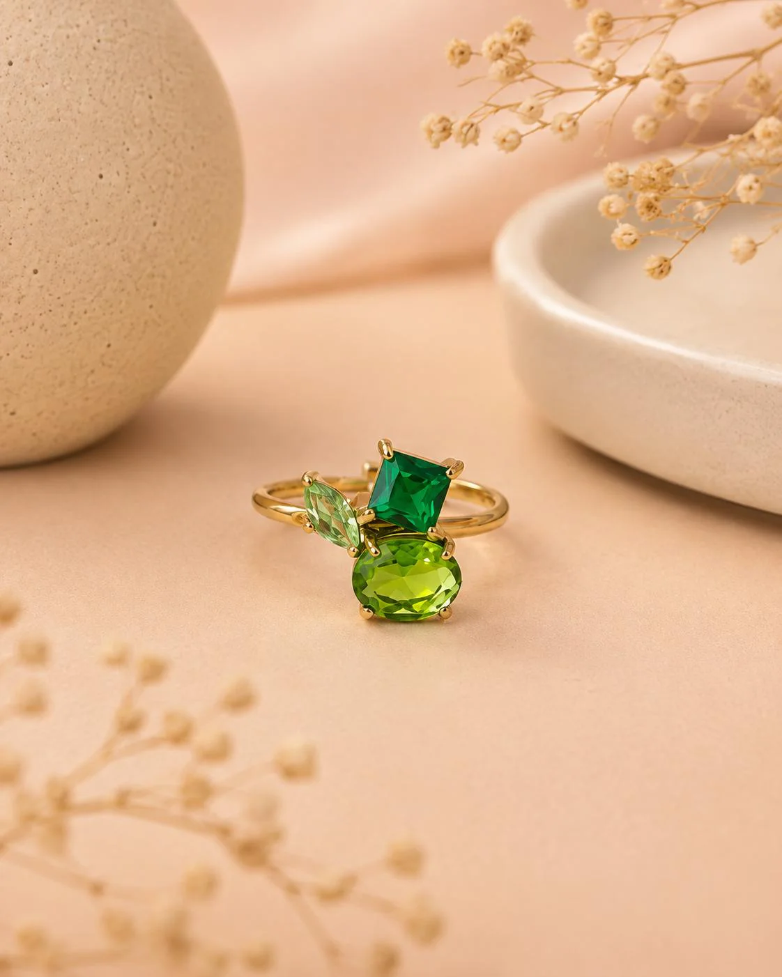 Bague fine ajustable sertis de zirconiums colorés dégradés - Image 6