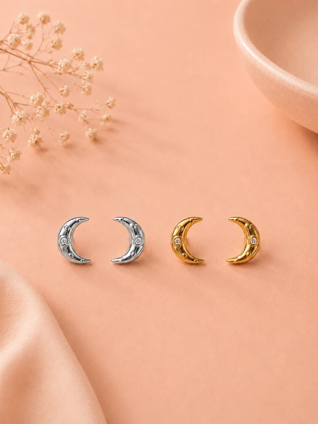 Puces lune avec zirconium - Image 2