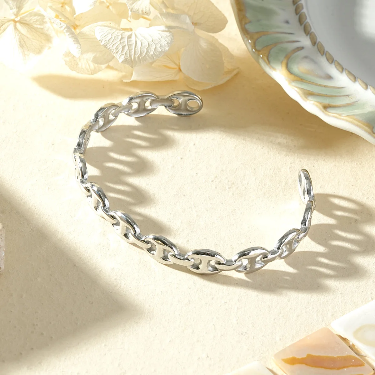 Bracelet jonc maillon marine - Image 3