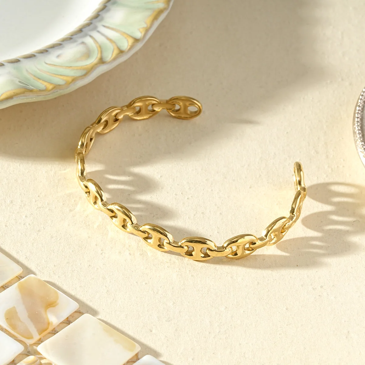 Bracelet jonc maillon marine - Image 4