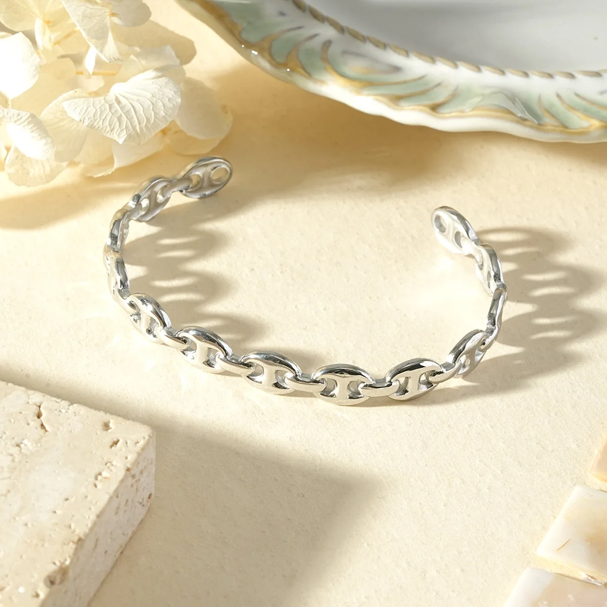 Bracelet jonc maillon marine - Image 5