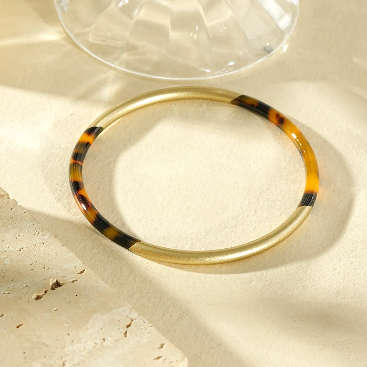 Jonc fin bicolore effet écaille