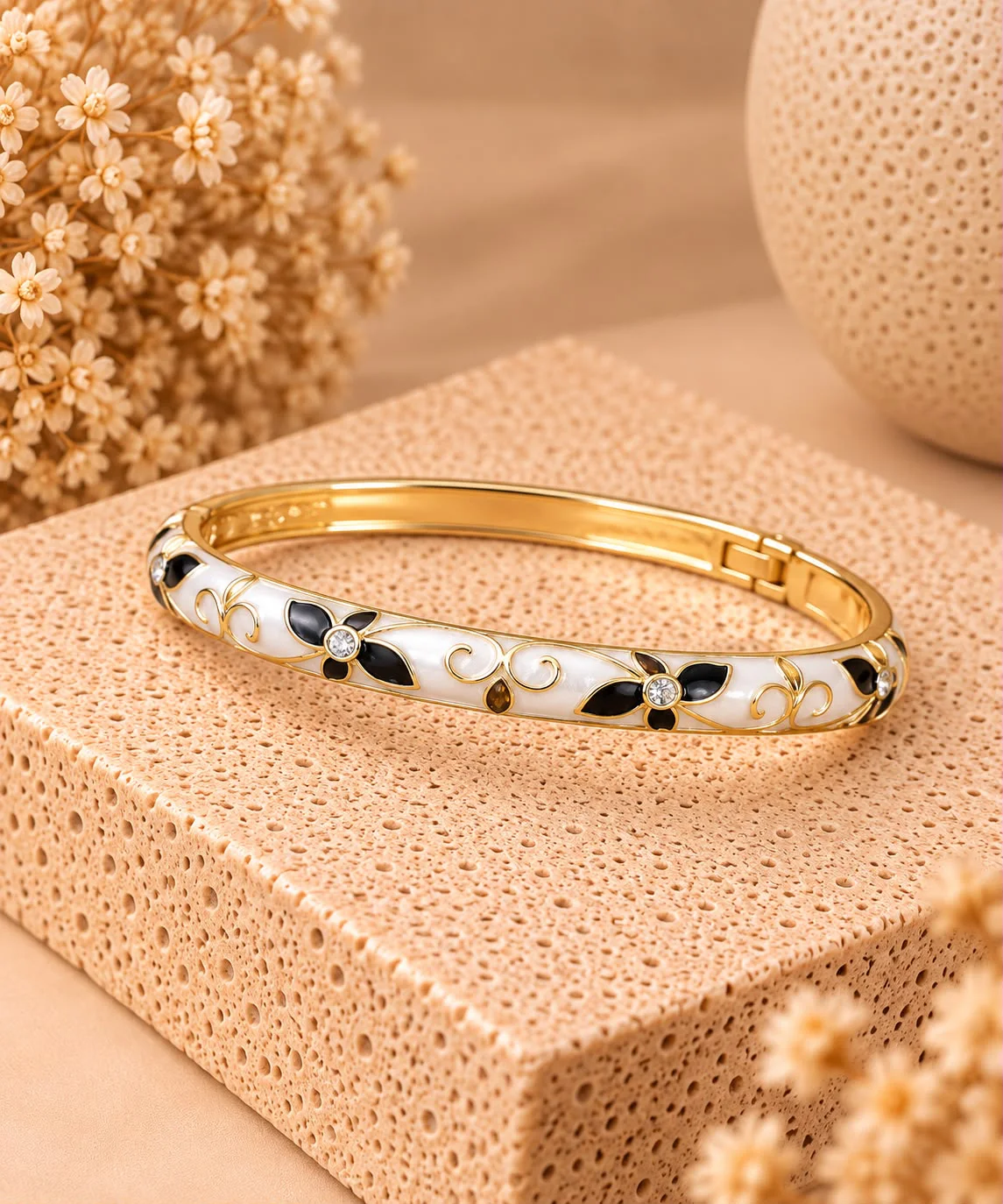 Bracelet Jonc Tulipes Strass AH - Image 2