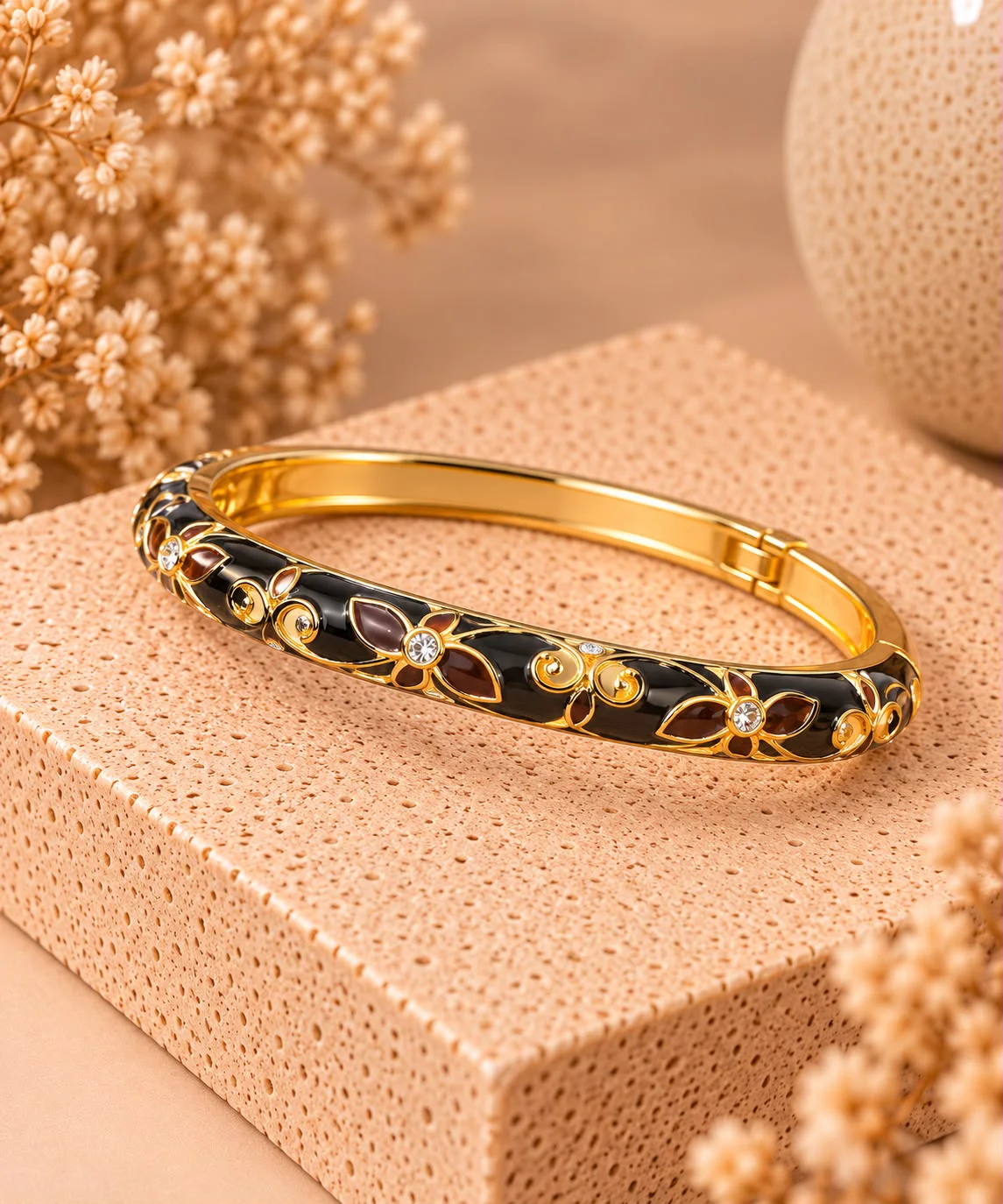 Bracelet Jonc Tulipes Strass AH - Image 3