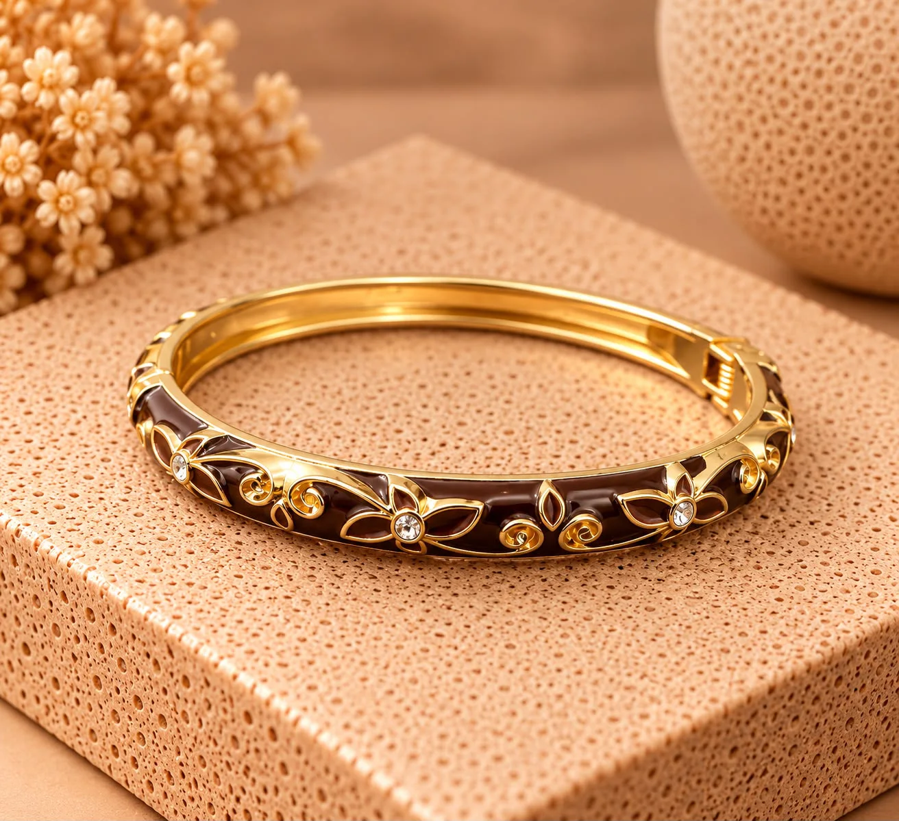 Bracelet Jonc Tulipes Strass AH - Image 4